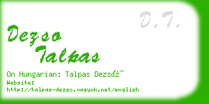 dezso talpas business card